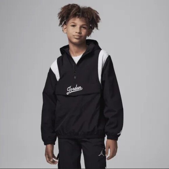 Nike Air Jordan 1/4 Zip Water Resistant Nylon Jacket Boy's Size M (10/12) New - Picture 1 of 9